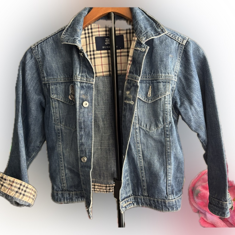 Burberry Blue Plaid Lined Jacket